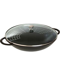 STAUB wok with glass lid, 37cm - incl. drip grid