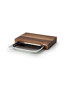 Cutting board walnut with stainless steel drawer (Various)