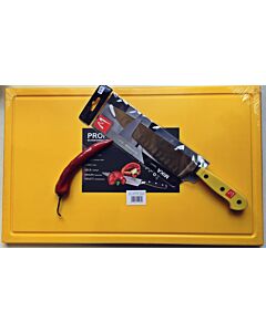 Yellow Mika chef's knife 20cm + yellow cutting board ACTION